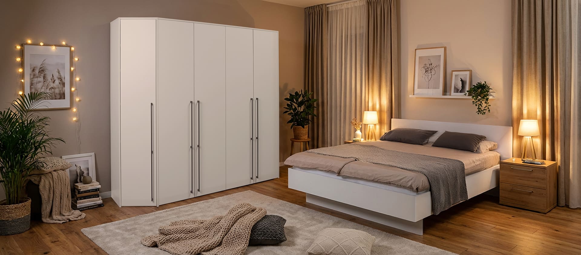 Möbel nach Maß | DeLuxe19xl Kleiderschrankkombi mit Bett Calmo