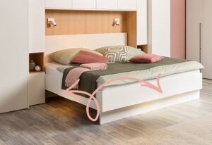 LED-Beleuchtungs-Set für Bettsockel. Indirekte Beleuchtung unterhalb der Bettseiten.