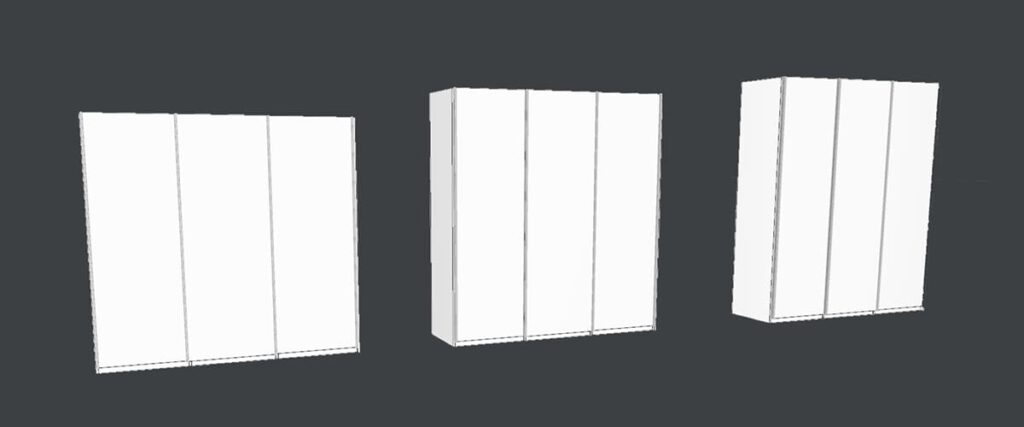 Höhenraster Schwebetürenschränke