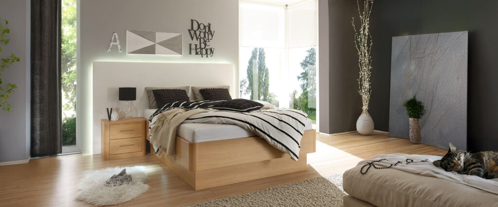 Bett namens Comfort4 mit 4 gerundeten Ecken