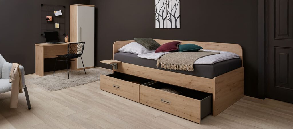 Umbaubett mit zwei Bettkästen