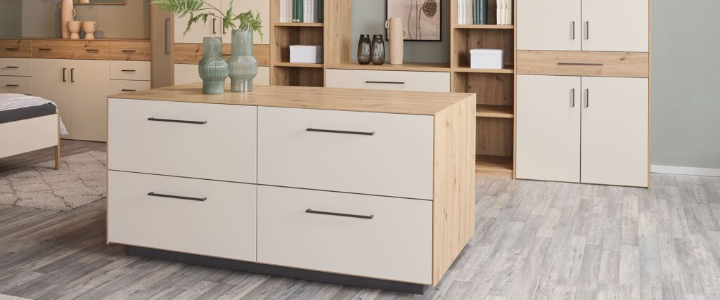 Schrank als Raumteiler, Insellösung wie bei einer Küche