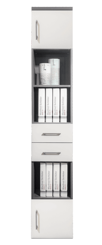 Büromöbelschrank 6 ordnerhoehen schmale Variante mit tueren