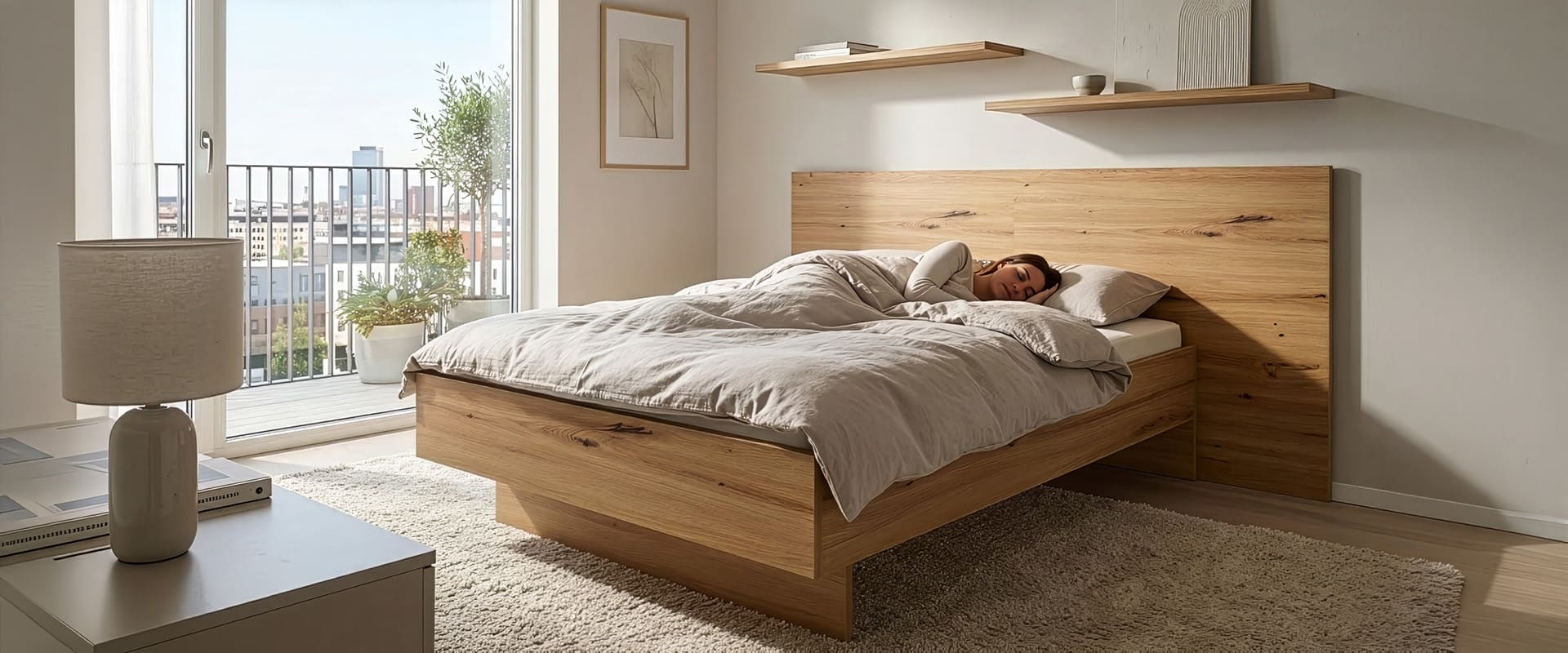 Calmo Bett in Artisan Eiche