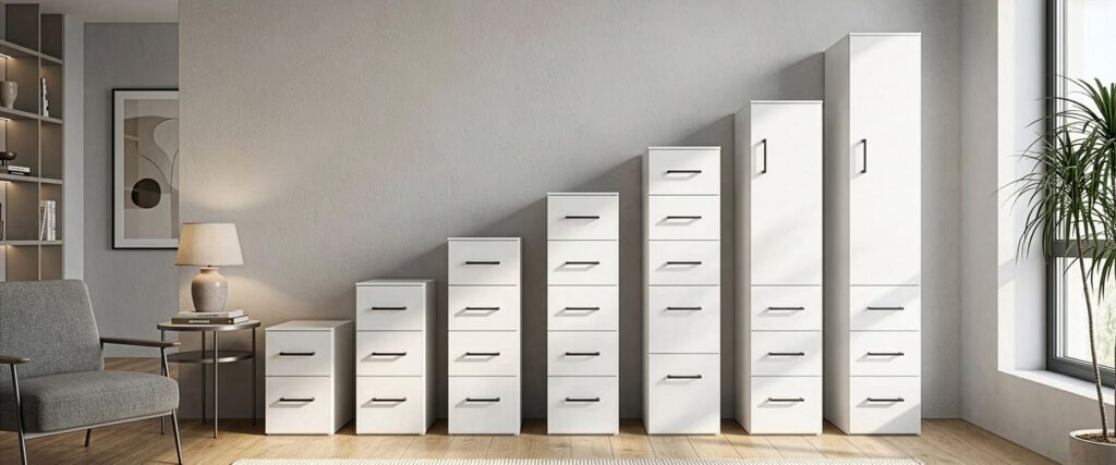 Höhenraster schmale Schränke aus der Multiflex Serie NEXT