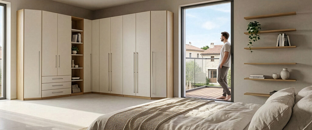 Schlafzimmer Eckwand