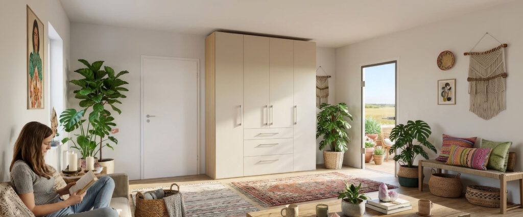 Wohnzimmer mit kleiner Schrankwand