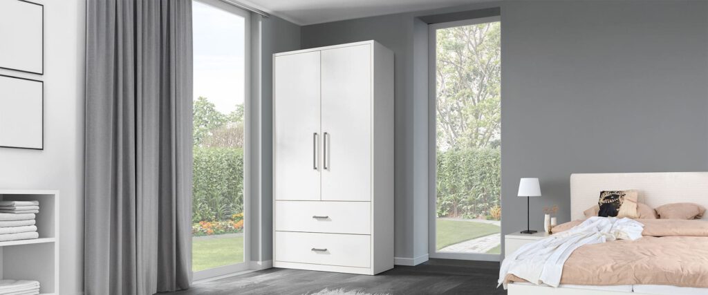 Kleiderschrank DeLuxe mit zwei Schubkästen